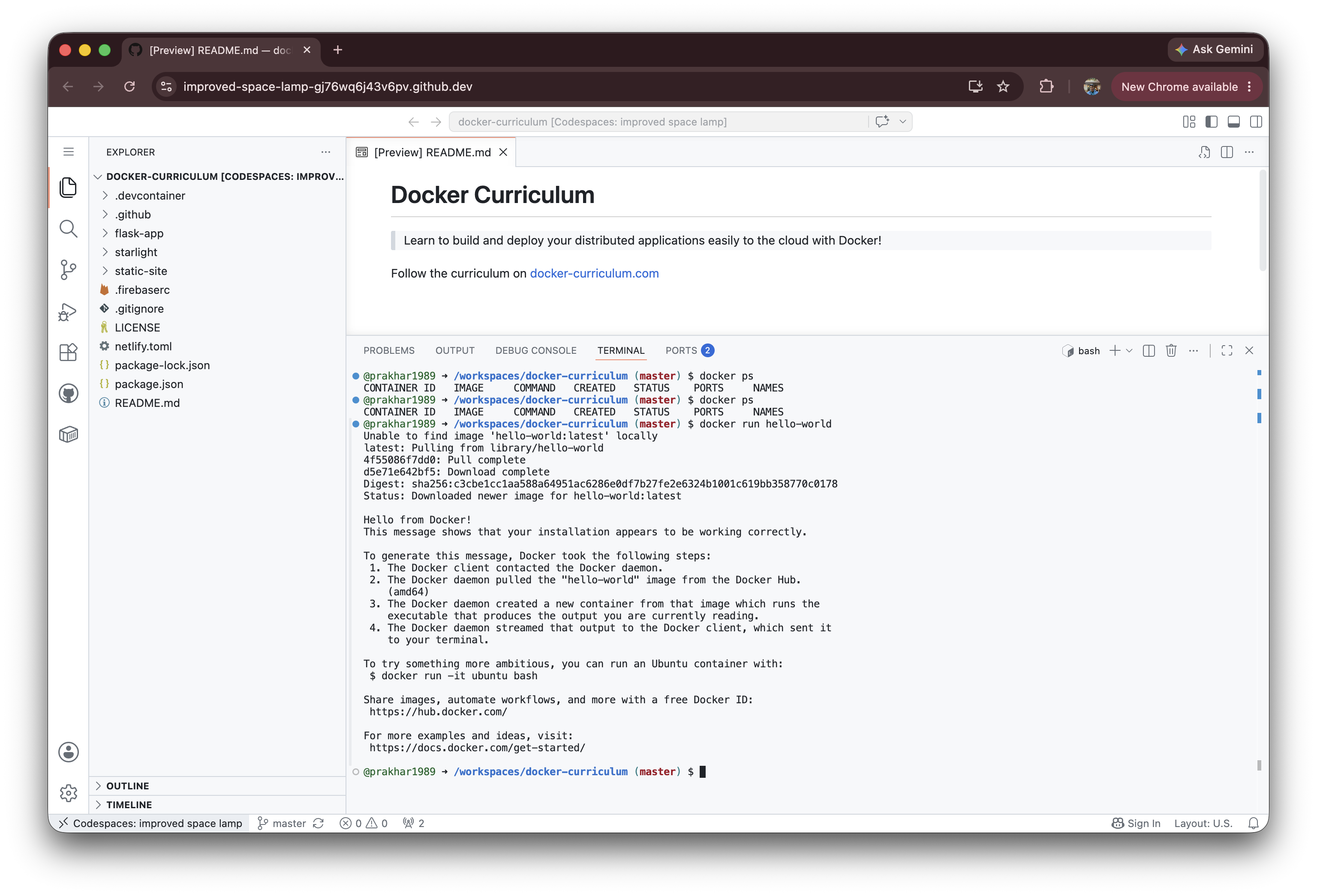 Running Docker inside GitHub Codespaces